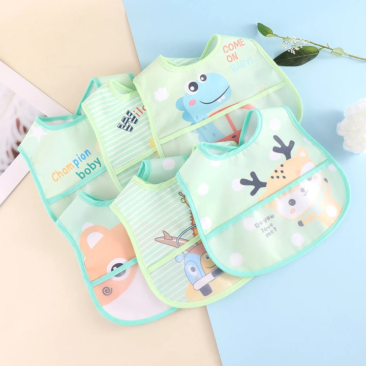 Waterproof Baby Bibs – Adjustable 5 Pieces-Blue - Random 5 pieces-Nora Luxe