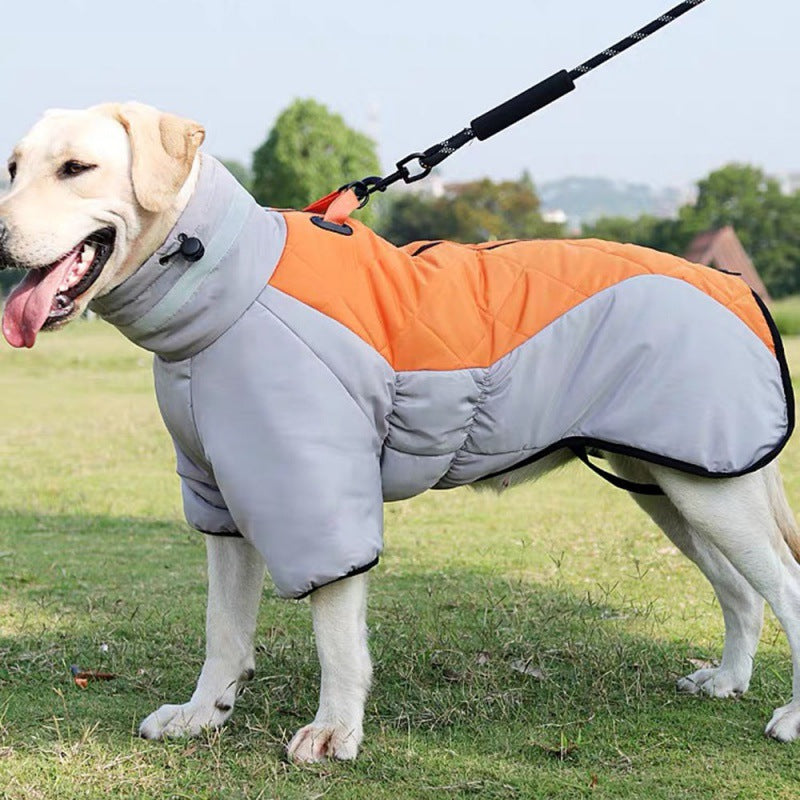 Waterproof Dog Coat - WeatherPaws-Gray-Orange-XL-Nora Luxe