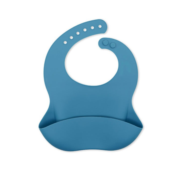 Waterproof Soft Silicone Baby Bibs with Animal Print-Dark Blue-Nora Luxe