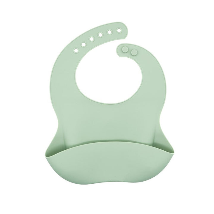 Waterproof Soft Silicone Baby Bibs with Animal Print-Gray-Green-Nora Luxe