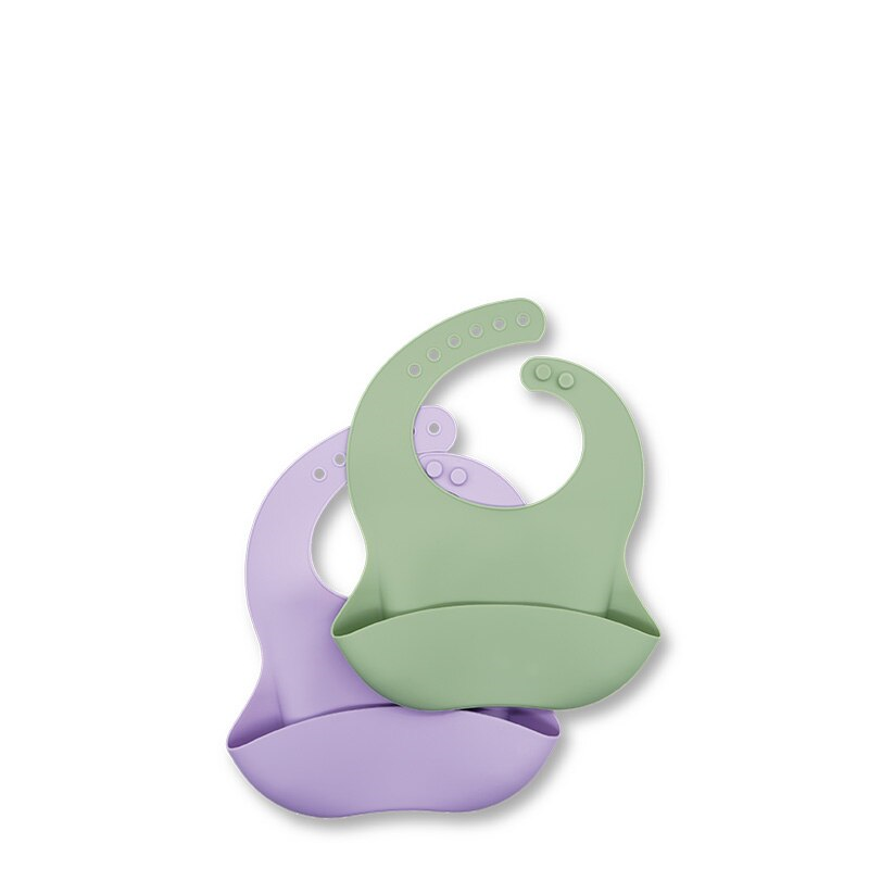 Waterproof Soft Silicone Baby Bibs with Animal Print-Gray-Green-Nora Luxe
