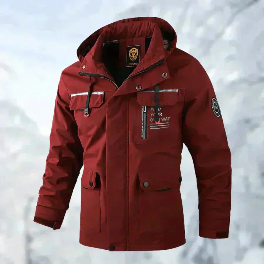 Waterproof Titanium Jacket - Aiden-Red-XS-Nora Luxe