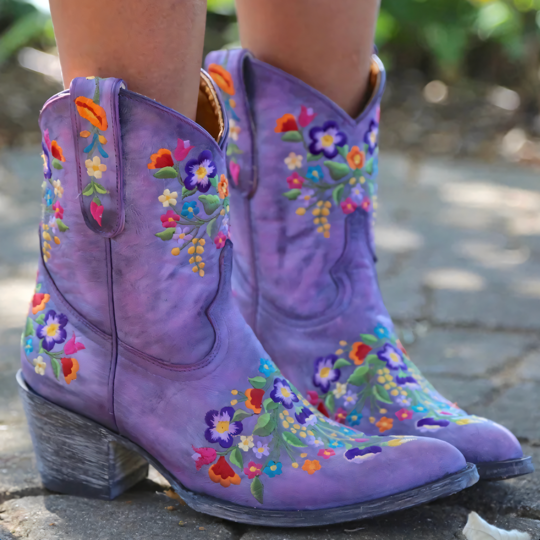 Waterproof Vintage Cowgirl Boots - Sierra-2.5-Purple-Nora Luxe
