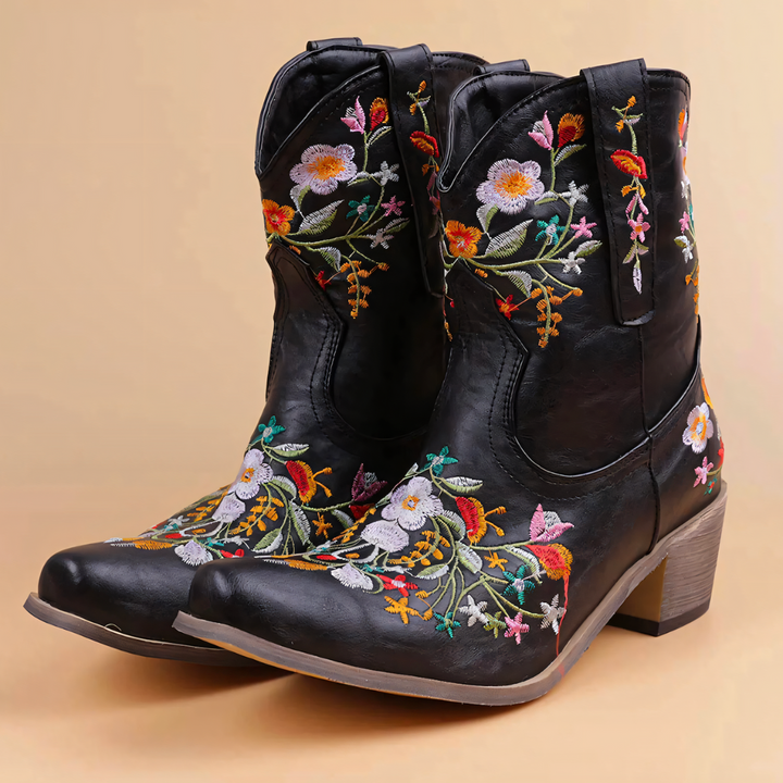 Waterproof Vintage Cowgirl Boots - Sierra-2.5-Red-Nora Luxe