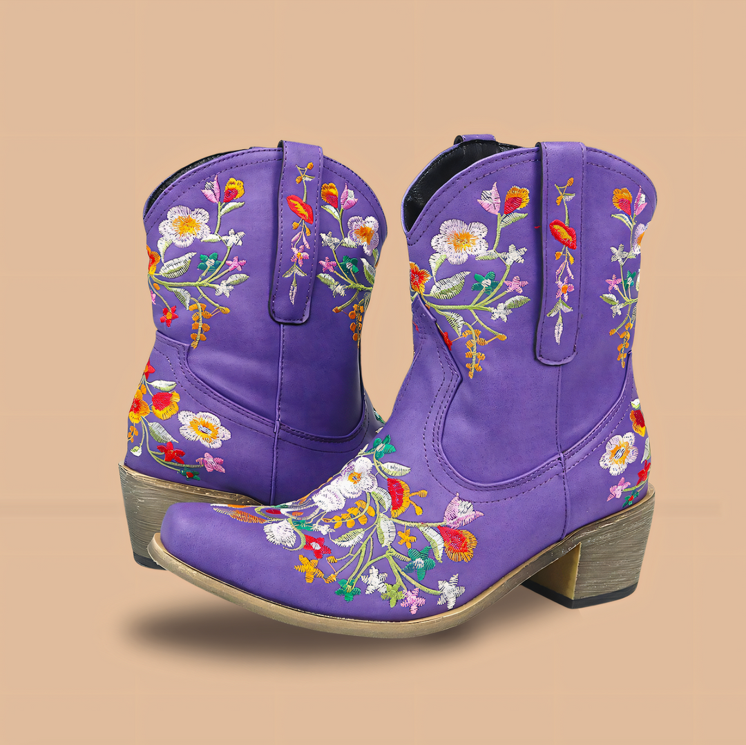 Waterproof Vintage Cowgirl Boots - Sierra-2.5-Red-Nora Luxe