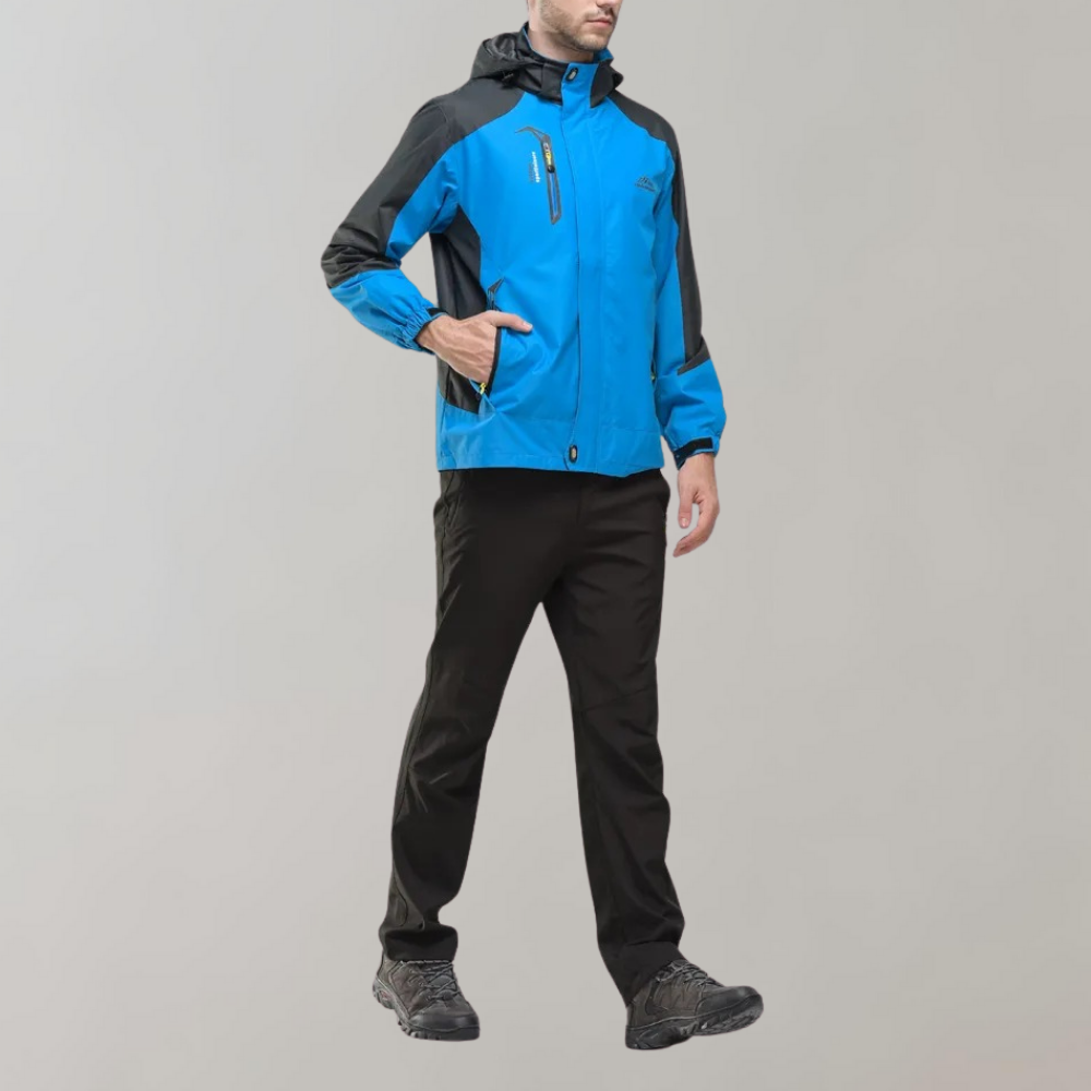 Waterproof Wind Jacket for Men - StormGuard-Blue-L-Nora Luxe