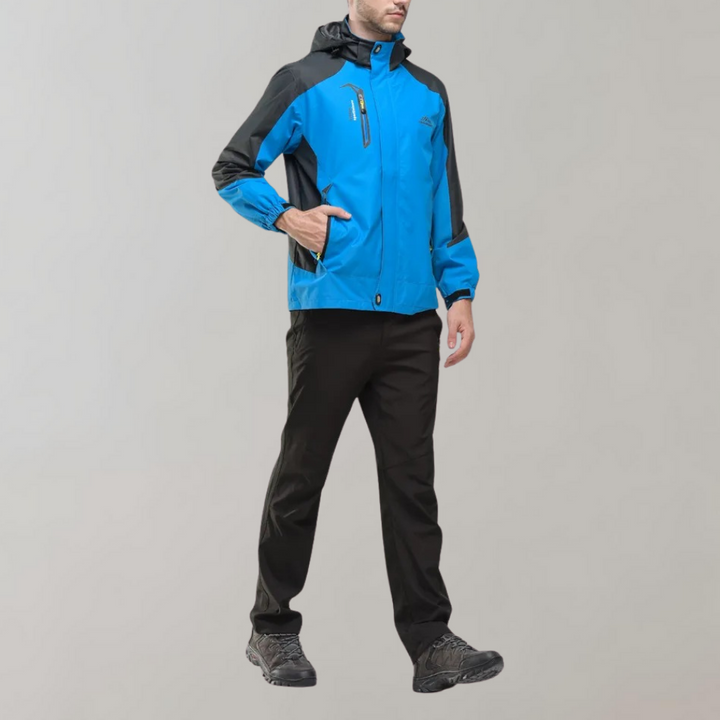 Waterproof Wind Jacket for Men - StormGuard-Blue-L-Nora Luxe