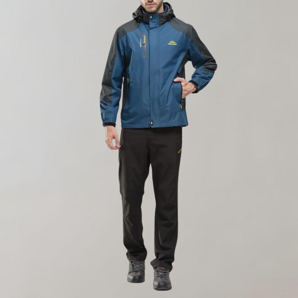 Waterproof Wind Jacket for Men - StormGuard-Blue-L-Nora Luxe