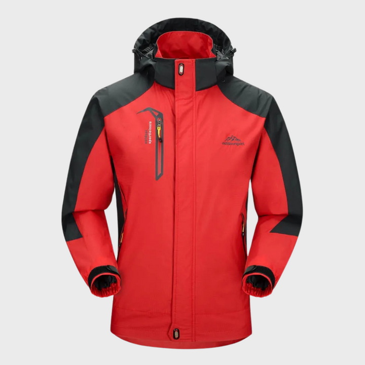 Waterproof Wind Jacket for Men - StormGuard-Red-L-Nora Luxe