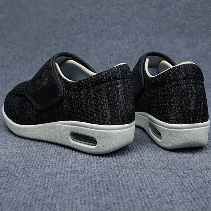 Wide Diabetic Shoes - ComfortEase-Gray-6-Nora Luxe