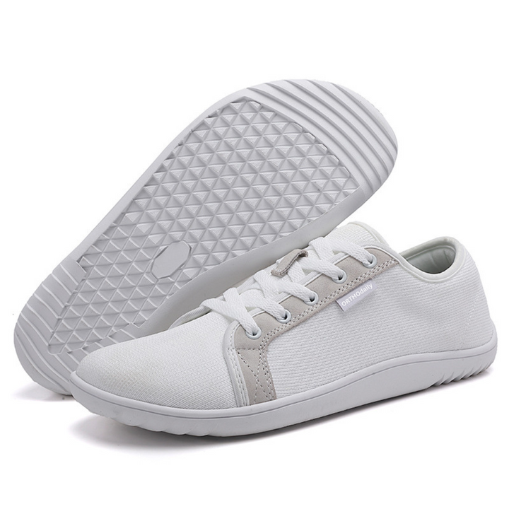 Wide Zero Drop Sneakers - StrideEase-3.5-White-Nora Luxe