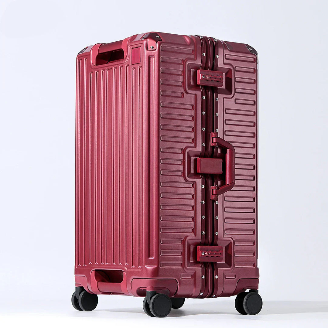 Wider grip hard shell suitcase – Lisbon-Red-S (45 L)-Nora Luxe