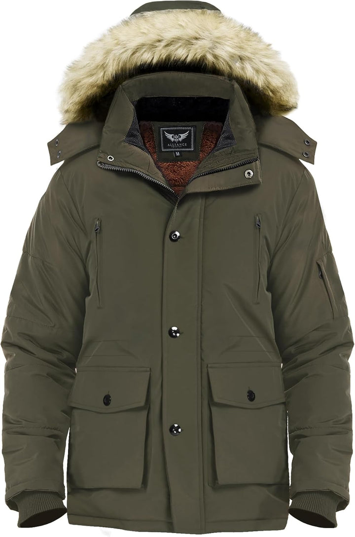 Winter coat with removable hood for men - Gabriel-Brown-S-Nora Luxe