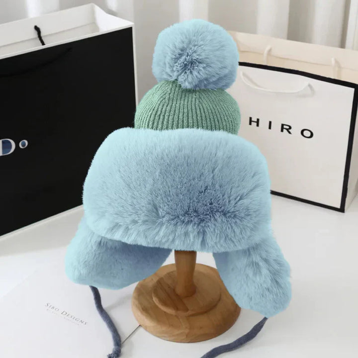 Winter Shield Earflap Ski Hat for Women - Tressa-Blue-Nora Luxe