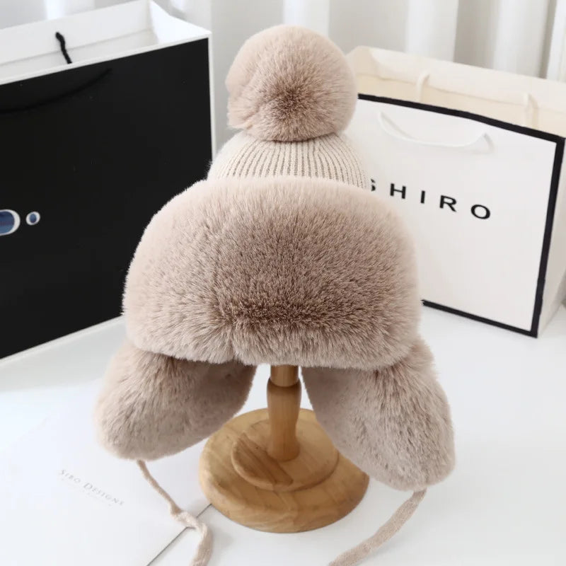 Winter Shield Earflap Ski Hat for Women - Tressa-Pink-Nora Luxe