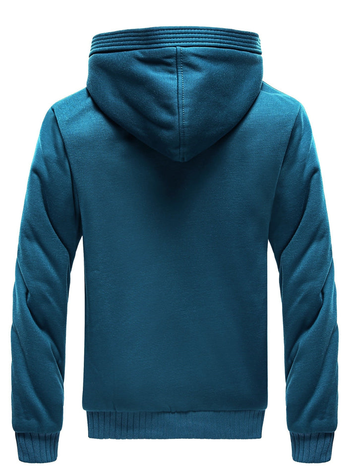 Winter Warm Fleece Jacket with Hood - Dario-Bordeaux red-S-Nora Luxe