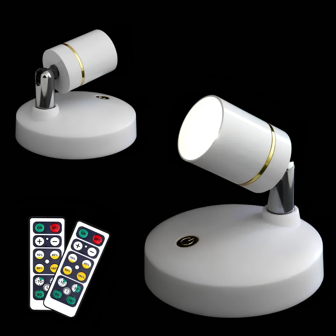Wireless LED Spotlight - LumaSpot-2-White - AA Batteries-White-Nora Luxe
