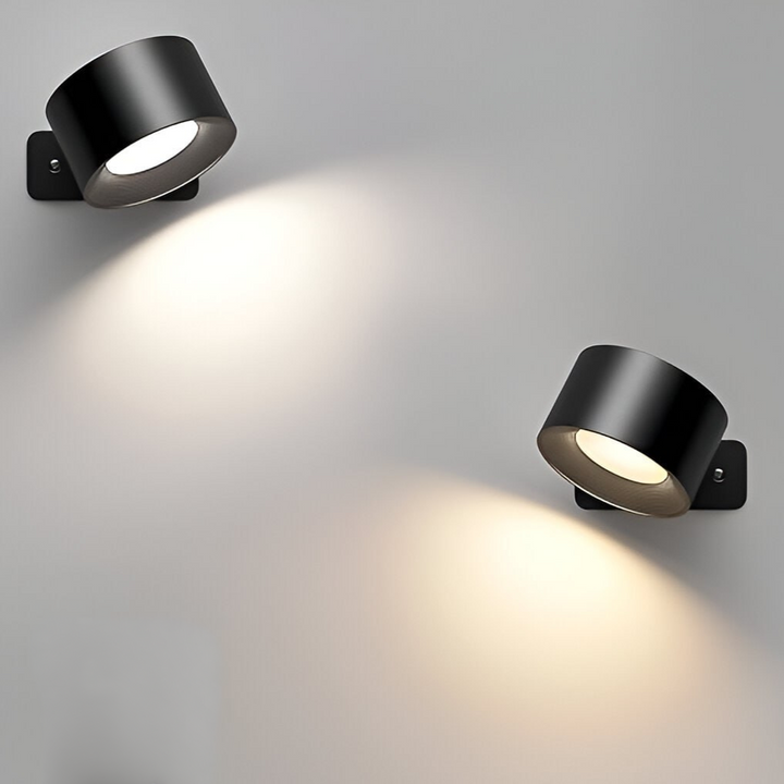 Wireless Rechargeable Wall Lamp - LumoFlex-Black-Touch Control-Nora Luxe
