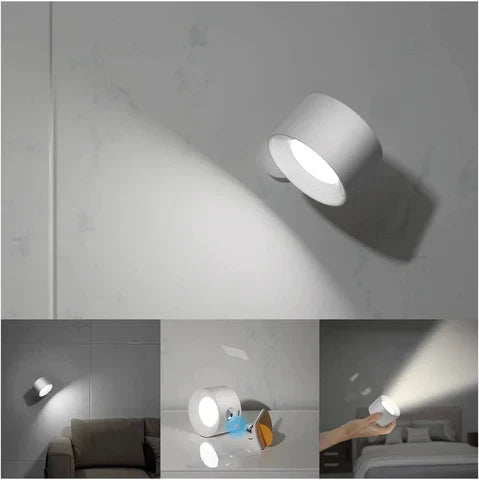 Wireless Rechargeable Wall Lamp - LumoFlex-White-Touch Control-Nora Luxe