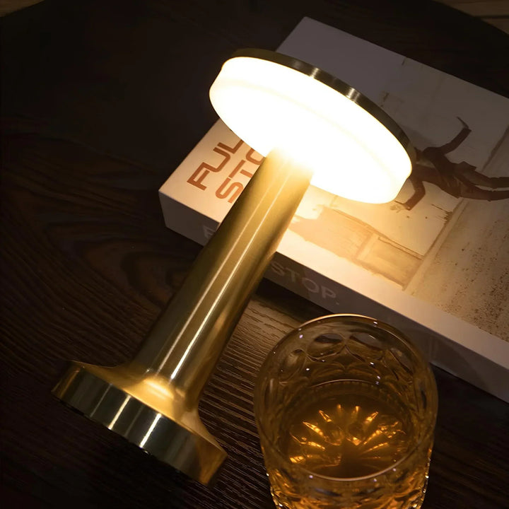 Wireless Retro Table Lamp - LumiBar-Gold-Nora Luxe