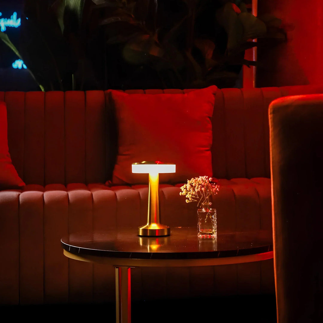 Wireless Retro Table Lamp - LumiBar-Gold-Nora Luxe