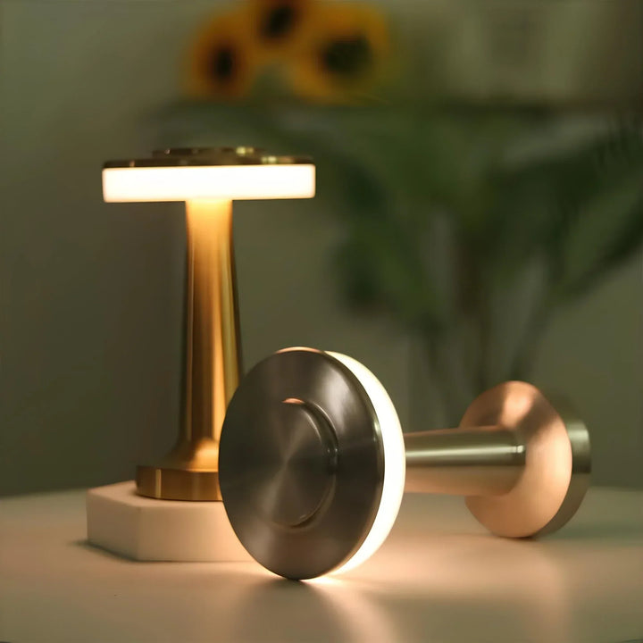 Wireless Retro Table Lamp - LumiBar-Gold-Nora Luxe