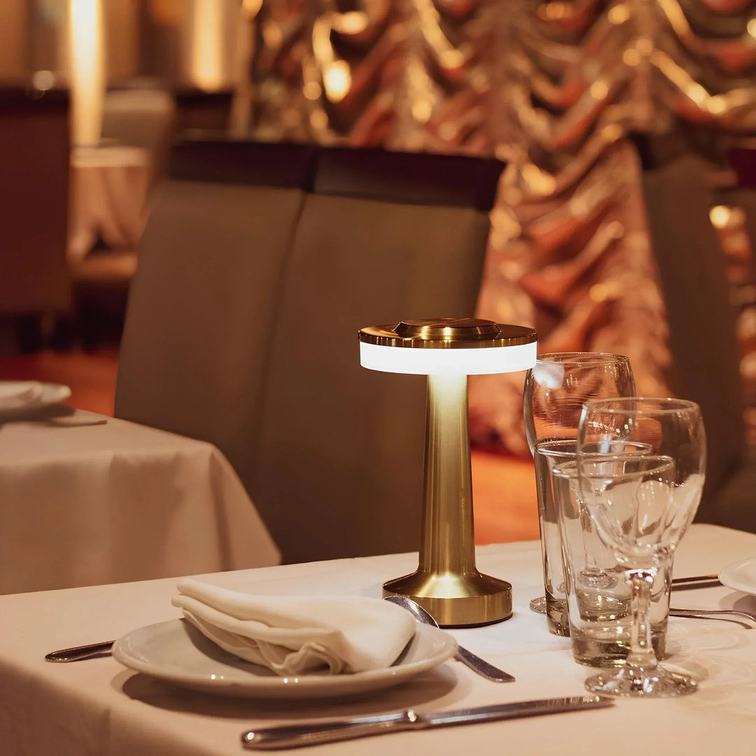 Wireless Retro Table Lamp - LumiBar-Gold-Nora Luxe