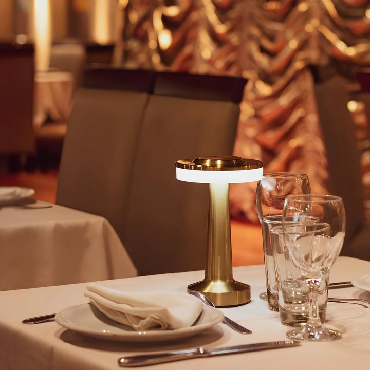 Wireless Retro Table Lamp - LumiBar-Gold-Nora Luxe