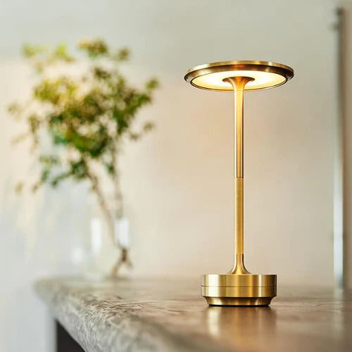 Wireless Smart Table Lamp - AuraGlow-Gold-Nora Luxe
