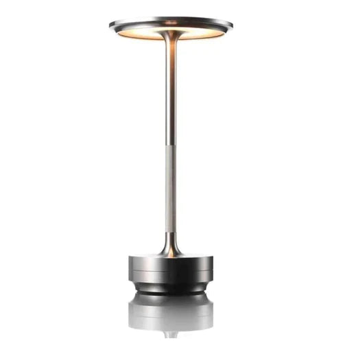 Wireless Smart Table Lamp - AuraGlow-Silver-Nora Luxe