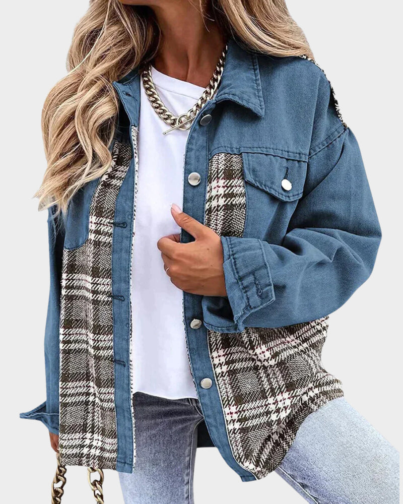 Women's denim jacket with modern chic – Amélie-Blue-S-Nora Luxe