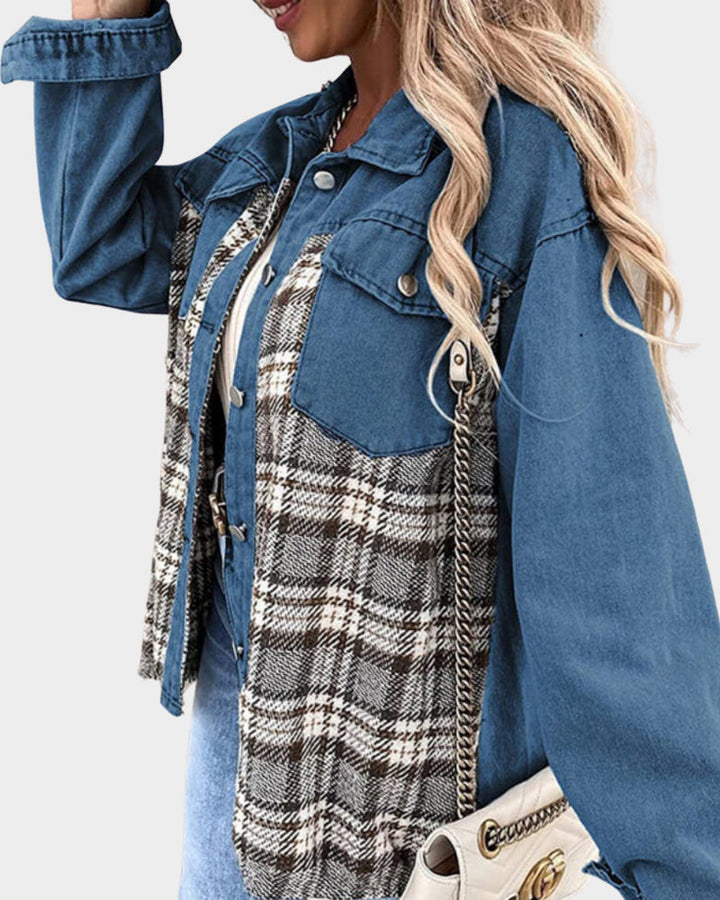 Women's denim jacket with modern chic – Amélie-Green-S-Nora Luxe