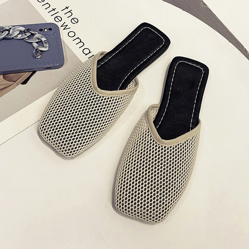 Women's mesh mules with closed toe - Odessa-Black-3-Nora Luxe