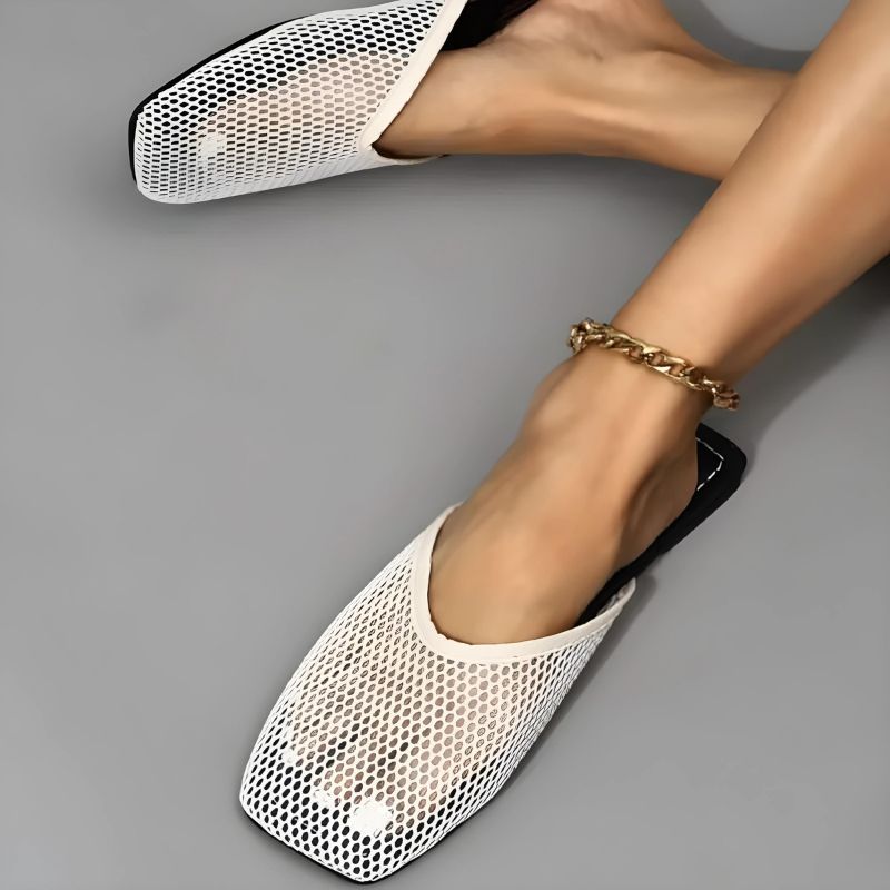 Women's mesh mules with closed toe - Odessa-Black-3-Nora Luxe
