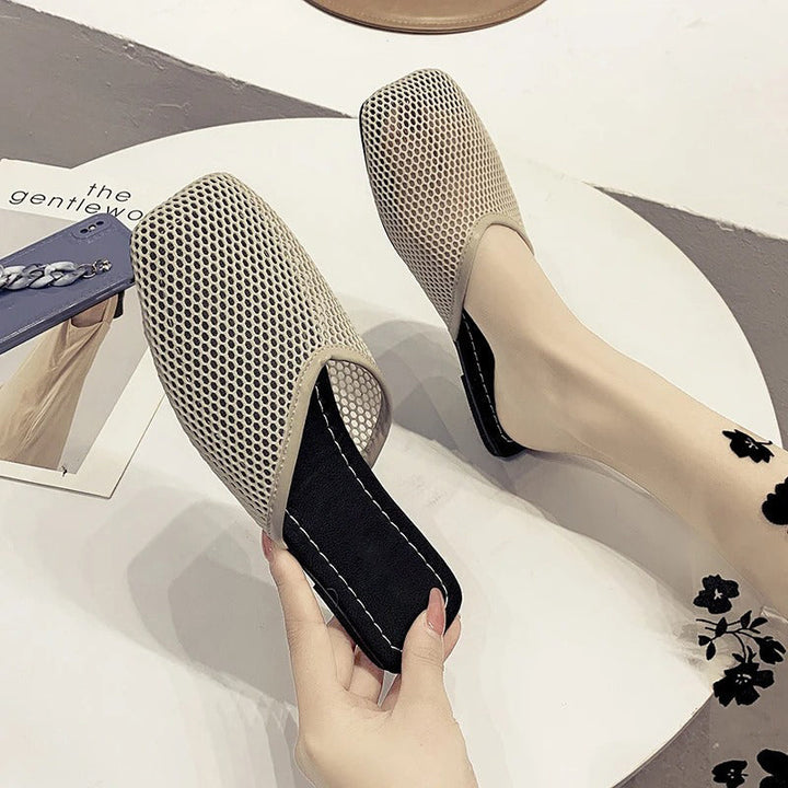 Women's mesh mules with closed toe - Odessa-Black-3-Nora Luxe