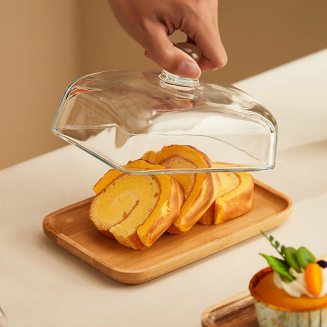Wood and Glass Butter Holder - ButterElegance-Bamboo-Nora Luxe
