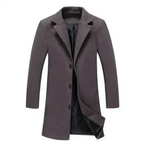 Wool Men's Coat for Autumn and Winter - Tomas-Dark gray-M-Nora Luxe