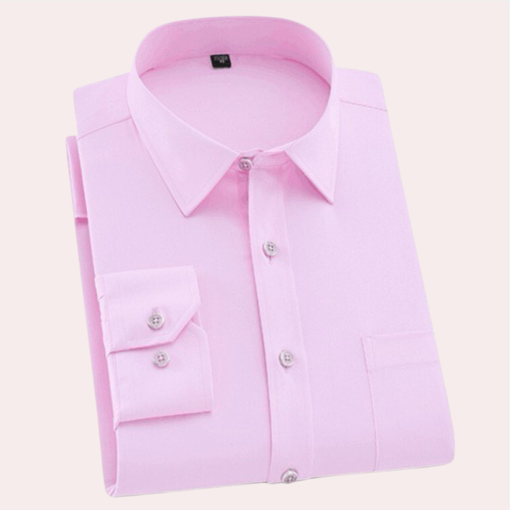 Wrinkle-Free Stretch Men's Shirt - Vince-Pink-S-Nora Luxe