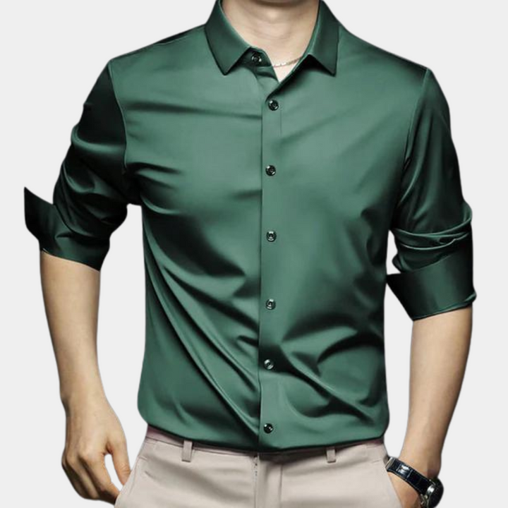 Wrinkle-free Timeless Men's Shirt - Mason-Green-S-Nora Luxe