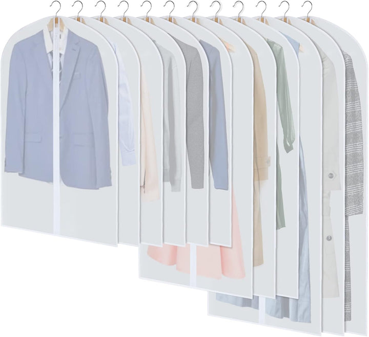 PEVA Garment Cover Set – 24-Pack Hanging Garment Covers in 3 Sizes