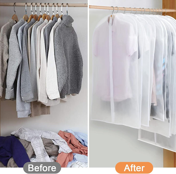 PEVA Garment Cover Set – 24-Pack Hanging Garment Covers in 3 Sizes