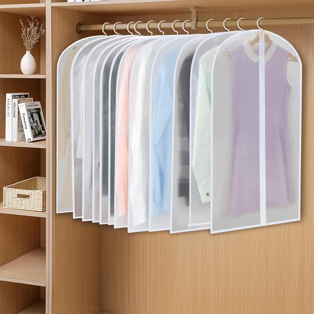 PEVA Garment Cover Set – 24-Pack Hanging Garment Covers in 3 Sizes