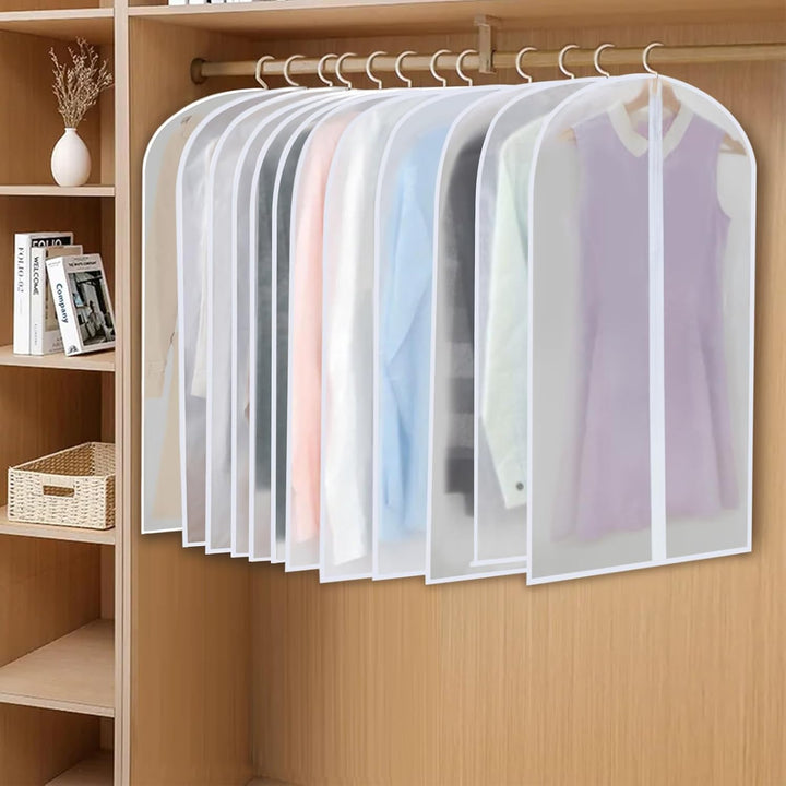 PEVA Garment Cover Set – 24-Pack Hanging Garment Covers in 3 Sizes