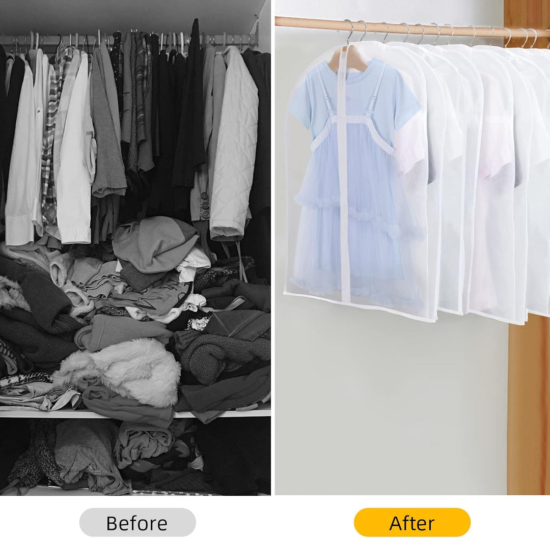 PEVA Garment Cover Set – 24-Pack Hanging Garment Covers in 3 Sizes