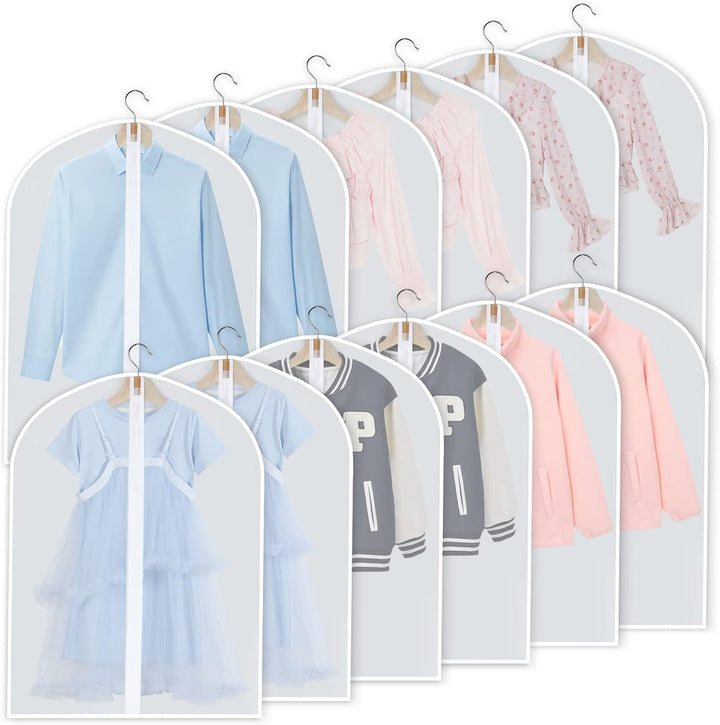 PEVA Garment Cover Set – 24-Pack Hanging Garment Covers in 3 Sizes