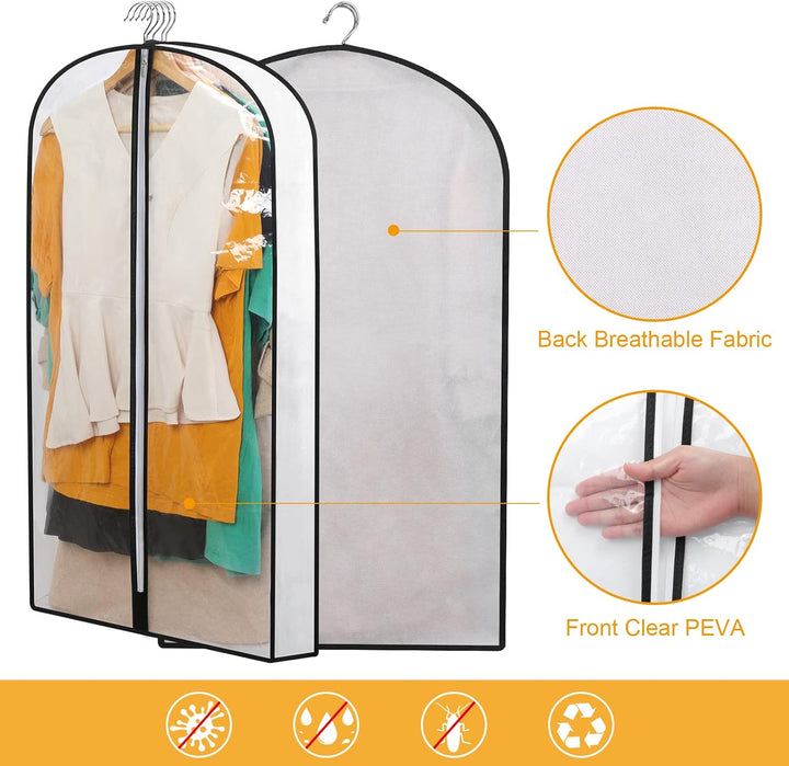 PEVA Garment Cover Set – 24-Pack Hanging Garment Covers in 3 Sizes