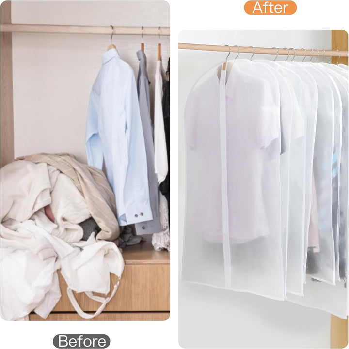 PEVA Garment Cover Set – 24-Pack Hanging Garment Covers in 3 Sizes