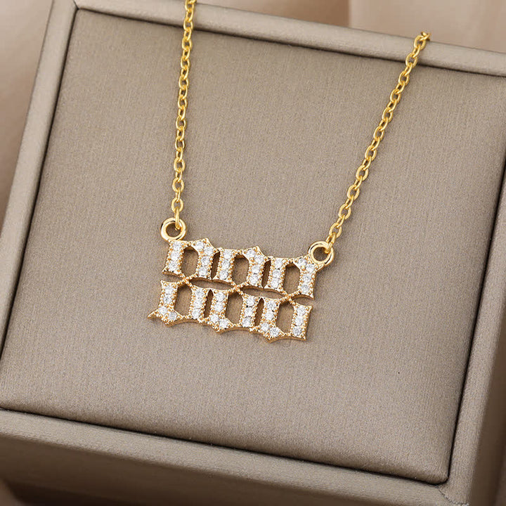 Zirconia Angel Numbers Necklace - Seraphina-Gold-777-Nora Luxe