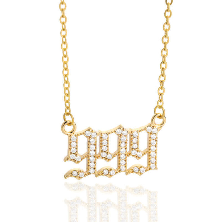 Zirconia Angel Numbers Necklace - Seraphina-Gold-999-Nora Luxe